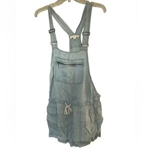 5/$30 SALE‎ Love Stitch 100% Tencil overall gathered elastic waist cuffed hem